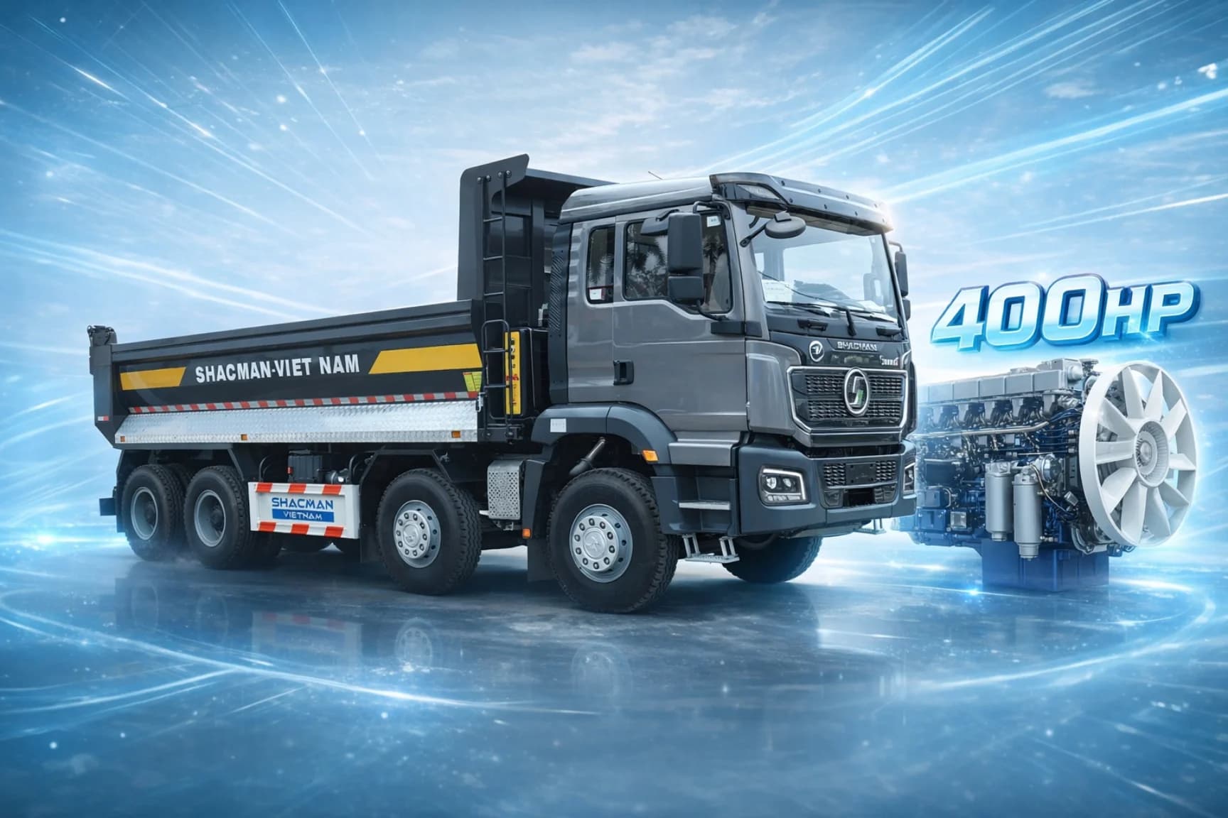 Xe ben Shacman H3000S 8x4 400HP 1