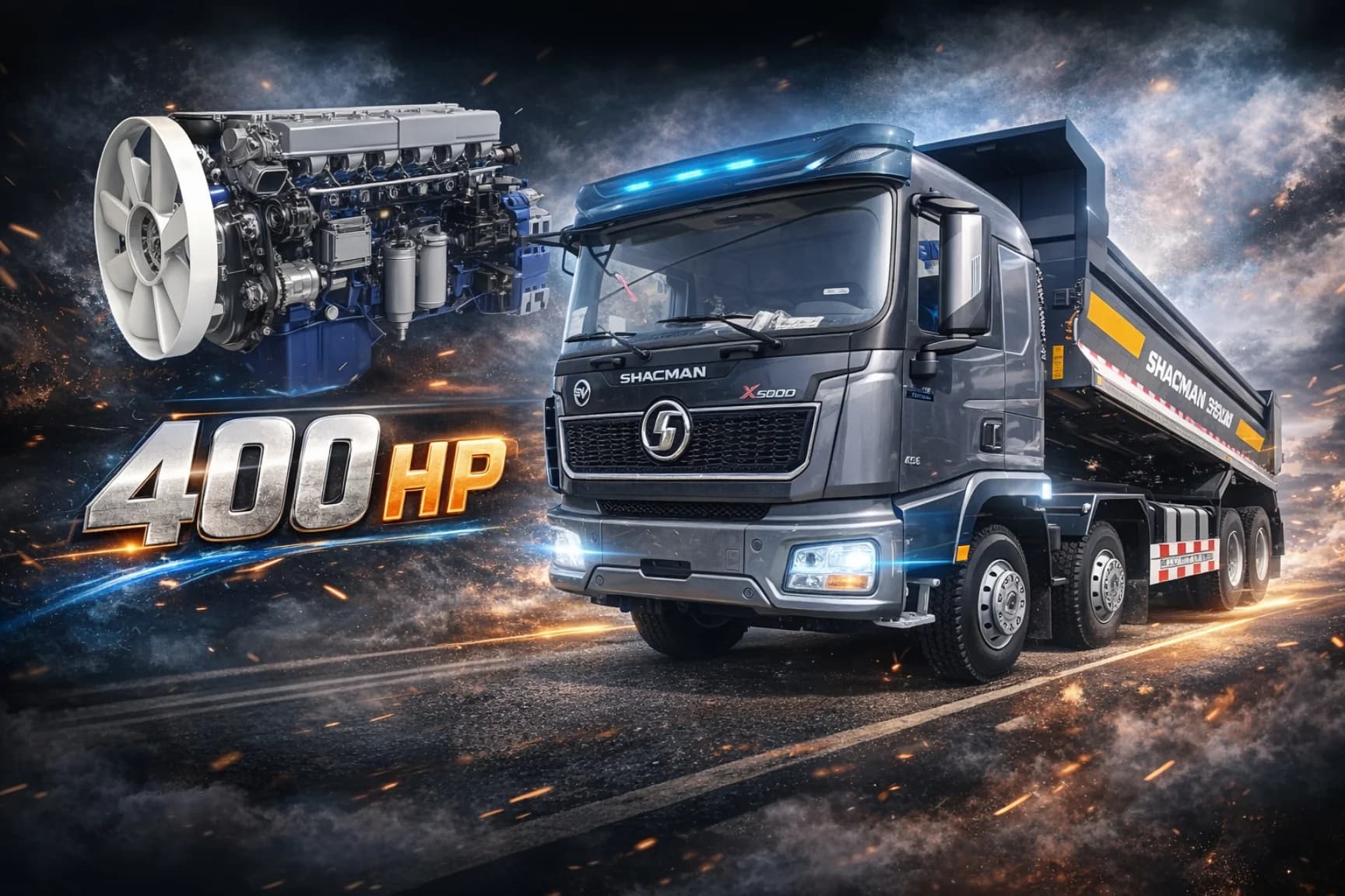 Xe ben Shacman X5000 8x4 400HP 1