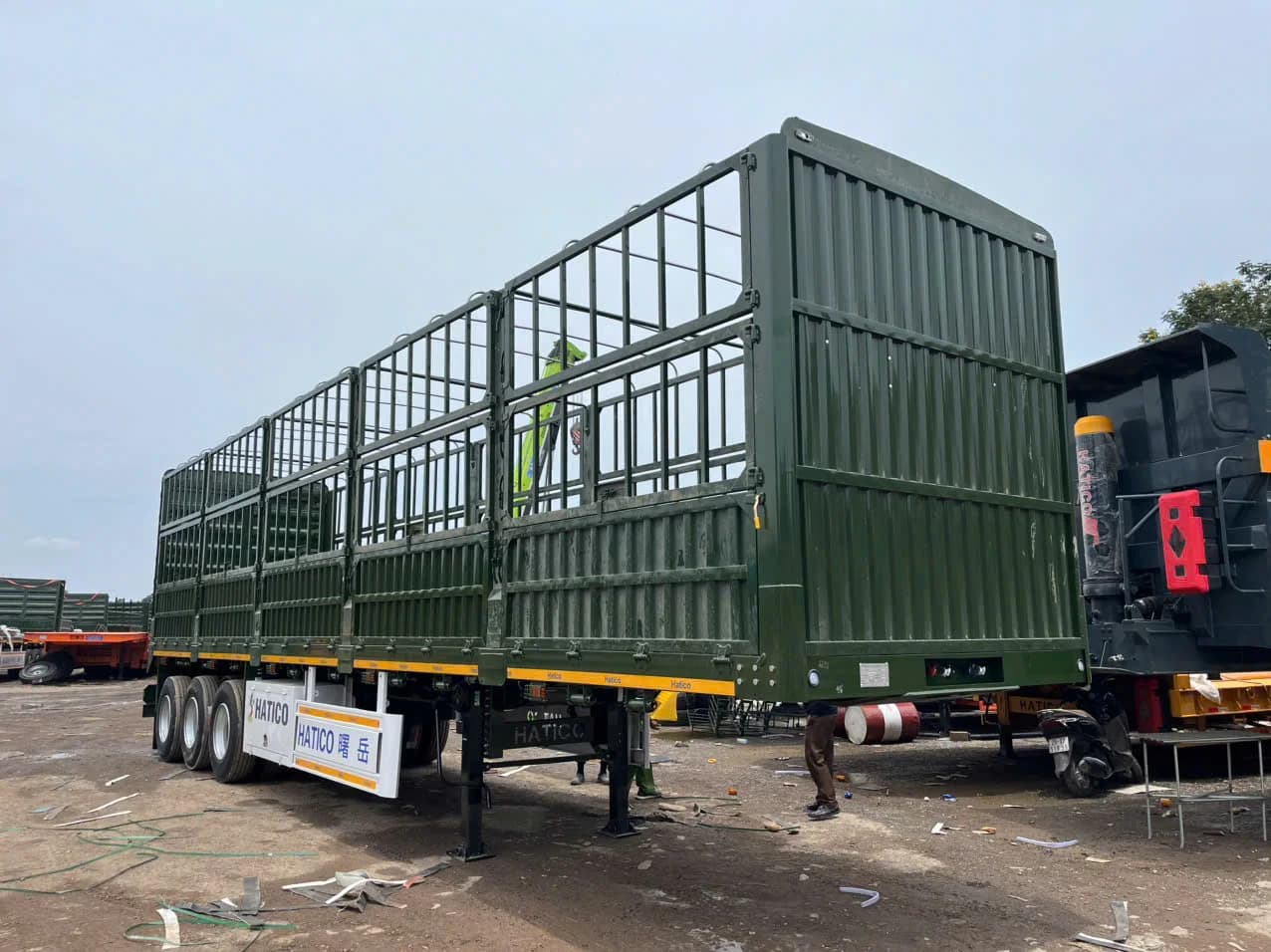 Moóc mui (rào) khung bửng 0.8m - lốp không săm 1