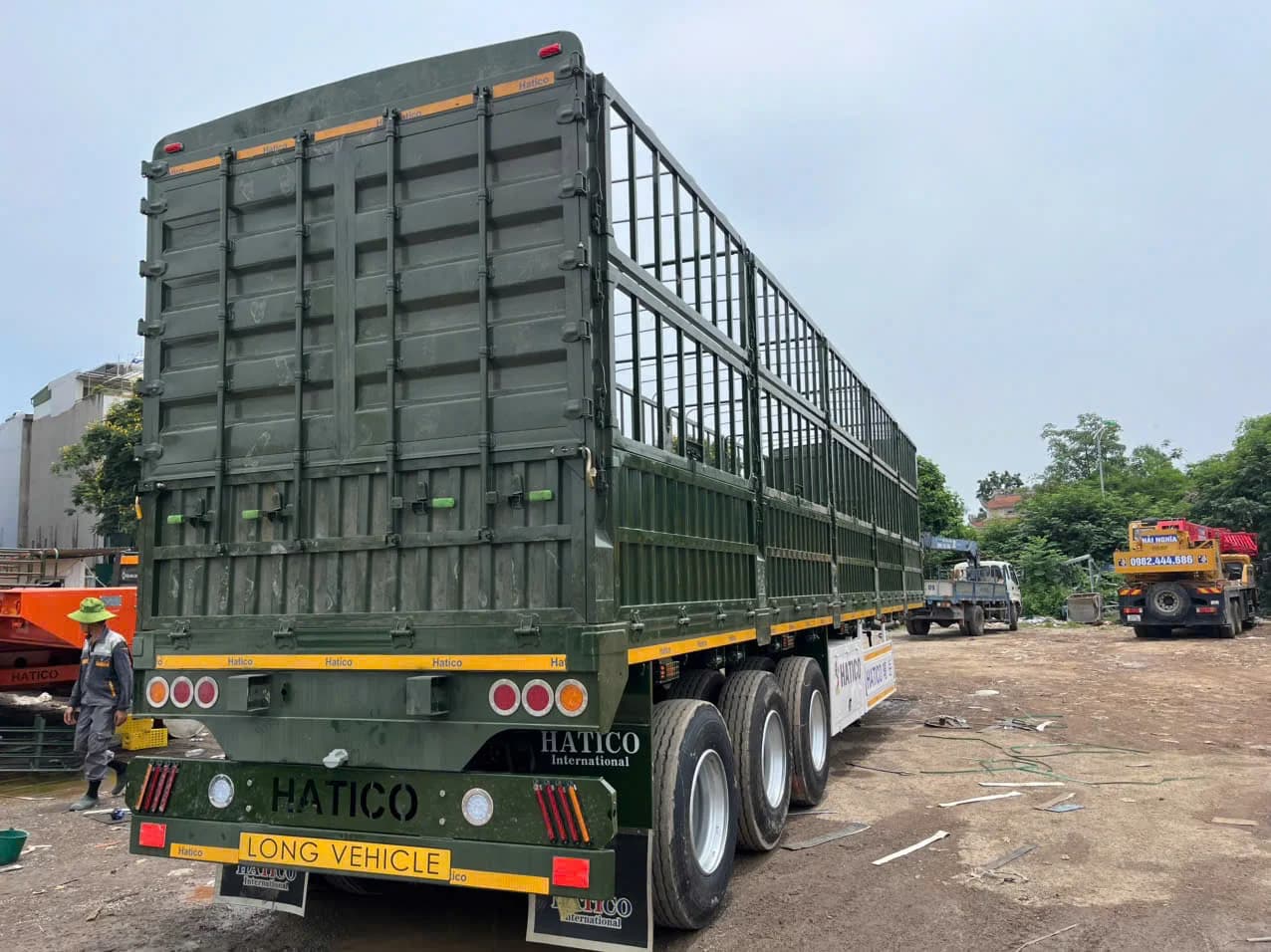 Moóc mui (rào) khung bửng 730mm - lốp có săm 2